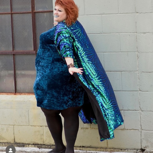 London Times Blue Velvet Dress, size 24 - Picture 1 of 8